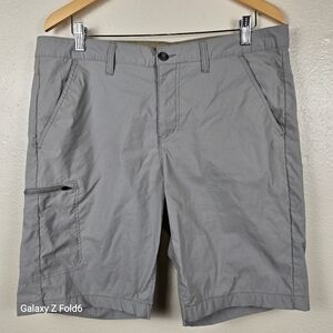 Eddie Bauer Mens Gray Nylon Stretch Hiking Shorts Size 36 Hiking Outdoor Camping